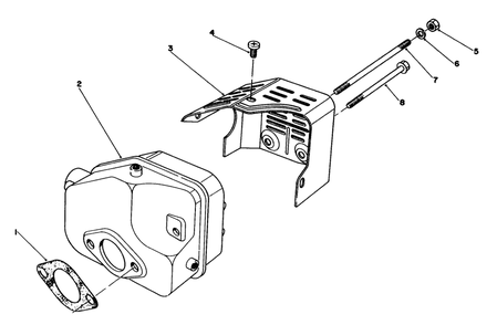 Muffler Assembly Diagram and Parts List for 20745 4000001 - 4999999 Toro Lawn Mower