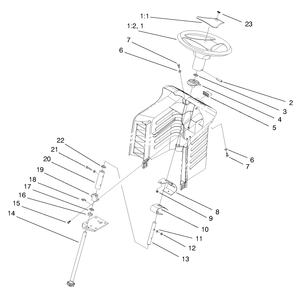 Steering Assembly Diagram and Parts List for 71219 8900001 - 8999999 Toro Lawn Tractor