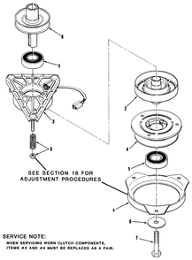Engine Pulley & Pto Clutch Assembly Diagram and Parts List for 32-12B5A2 1000001 - 1999999 Toro Lawn Tractor