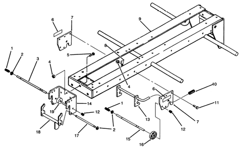 Frame And Hitch Assembly Diagram and Parts List for 73501 59002869 - 59002946 Toro Lawn Tractor
