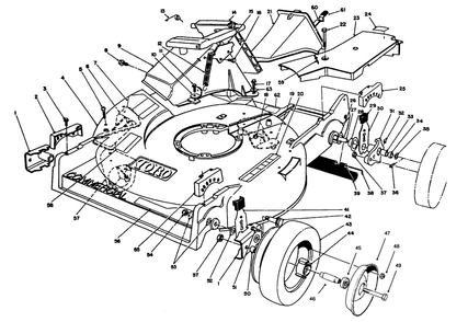 Housing Assembly Diagram and Parts List for 22145 5900001 - 5999999 Toro Lawn Mower