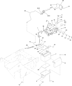 Battery And Electrical Assembly Diagram and Parts List for 23208HD 400000000 - 999999999 Toro Stump Grinder