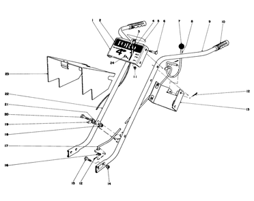 Handle Assembly Diagram and Parts List for 58116 5000001 - 5999999 Toro Tiller