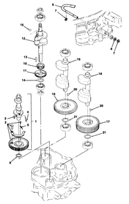 12hp Engine Crankshaft & Camshaft Assembly Diagram and Parts List for R2-12O501 1000001 - 1999999 Toro Lawn Tractor