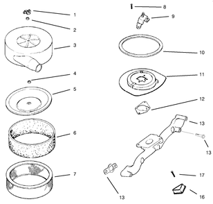 Air Intake/Filtration Diagram and Parts List for 30612 990001 - 999999 Toro Lawn Tractor