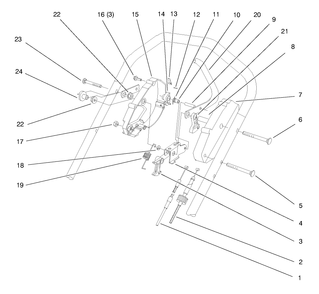 Traction Control Assembly Diagram and Parts List for 26633B 6900001 - 6999999 Toro Lawn Mower