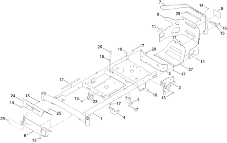 Frame Assembly Diagram and Parts List for 77507 417200000 - 417499999 Toro Lawn Tractor
