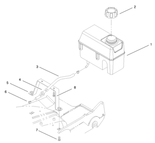 Fuel Tank Assembly Diagram and Parts List for 22160 8900001 - 8999999 Toro Lawn Mower