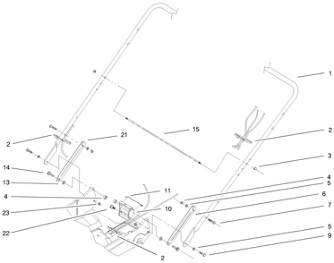 Handle Assembly Diagram and Parts List for 22045 9900001 - 9999999 Toro Lawn Mower
