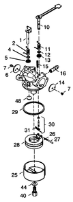 Carburetor No. 632641 Diagram and Parts List for 38196 4900001 - 4999999 Toro Snow Blower