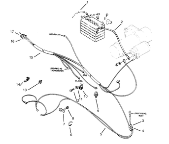 Engine Wire Harness Diagram and Parts List for 73441 7900001 - 7999999 Toro Lawn Tractor