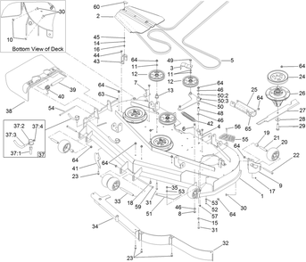 Deck Assembly Diagram and Parts List for 74267 403247200-999999999 Toro Lawn Mower