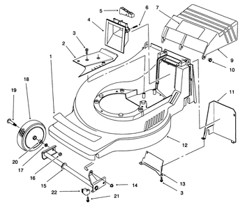 Housing Assembly Diagram and Parts List for 21001B 6900001 - 6999999 Toro Lawn Mower
