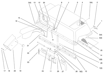 Bag Assembly-Top Diagram and Parts List for 79448 8900001 - 8999999 Toro Lawn Tractor