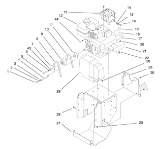 Engine And Frame Assembly Diagram and Parts List for 38083 7900001 - 7999999 Toro Snow Blower