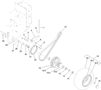 Wheel Drive And Brake Assembly Diagram and Parts List for 30070 404320000-999999999 Toro Lawn Mower