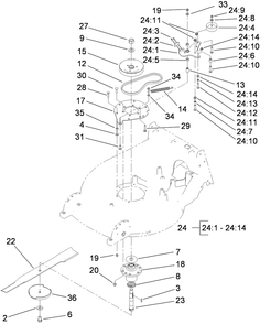 Part Location Diagram of 116-0096 Toro Idler arm asm