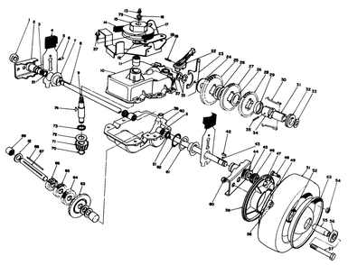 Gear Case Assembly Diagram and Parts List for 22043 3900001 - 3900964 Toro Lawn Mower