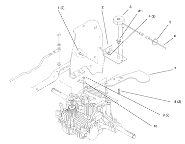 Cruise Control Diagram and Parts List for 72104 8900001 - 8900599 Toro Lawn Tractor