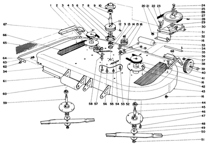 42" Mower Deck Assembly (Cont-D) Diagram and Parts List for 55302 9000001 - 9999999 Toro Lawn Tractor
