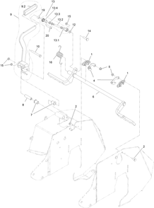 Park Brake Assembly Diagram and Parts List for 74532 400000000 - 417099999 Toro Lawn Tractor
