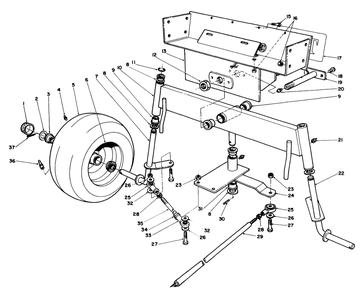 Rear Axle Assembly Diagram and Parts List for 30718 1000001 - 1999999 Toro Lawn Tractor