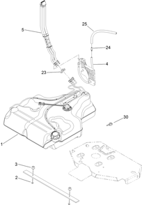 Fuel Tank Mounting Assembly Diagram and Parts List for 74960CP (311000001-311999999)(2011) Toro Lawn Mower