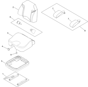 Seat Assembly Diagram and Parts List for 74901 (313000001-313999999)(2013) Toro Lawn Mower