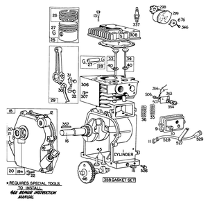 Engine Briggs & Stratton Model 111202-0131-01 4 H.P. Tiller Model 58336 Diagram and Parts List for 58336 7000001 - 7999999 Toro Tiller