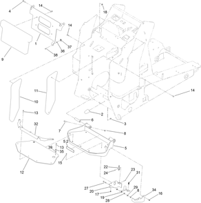 Platform And Cushion Assembly Diagram and Parts List for 22327HD 401900000 - 401999999 Toro Lawn Tractor Accessories