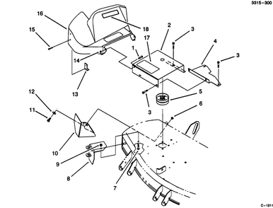 Shield Assembly (42" Cutting Unit) Diagram and Parts List for 79301 3900001 - 3999999 Toro Lawn Tractor Accessories