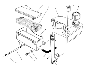Air Cleaner & Fuel Tank Assembly Diagram and Parts List for 20627C 8000001 - 8999999 Toro Lawn Mower