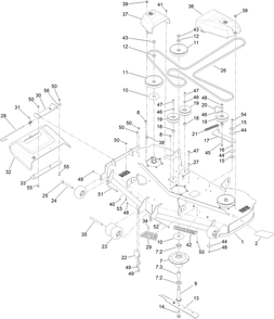 Deck Assembly Diagram and Parts List for 76604 415400000 - 417455999 Toro Lawn Tractor