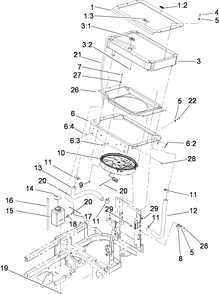 Cooling System Assembly Diagram and Parts List for 74274 (290000001-290999999)(2009) Toro Lawn Mower