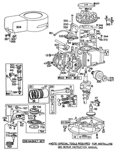 Engine Briggs & Stratton Model 92908-1842-01 For 21" Hand Propelled Model 16113 And 21" Self Propelled Model 16277 Diagram and Parts List for 16113 9000001 - 9999999 Toro Lawn Mower