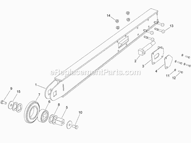 48 Inch Trencher Rock Boom And Mounting (36 I Diagram and Parts List for 2011  Toro Lawn Tractor Accessories