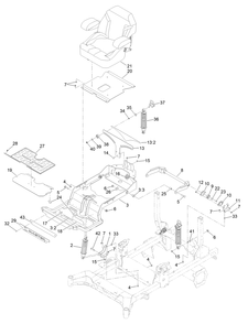 Seat Suspension Assembly Diagram and Parts List for 18765TE 400000000 - 414589899 Toro Lawn Tractor