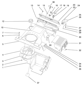 Shroud Assembly Diagram and Parts List for 38416 7900001 - 7999999 Toro Snow Blower