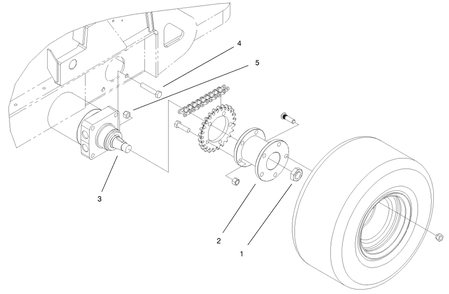 Rear Wheel Assembly Diagram and Parts List for 22302 990001 - 999999 Toro Lawn Tractor Accessories