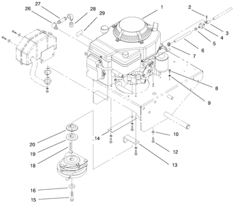 Engine Assembly Diagram and Parts List for 30159 990001 - 991179 Toro Lawn Tractor Accessories