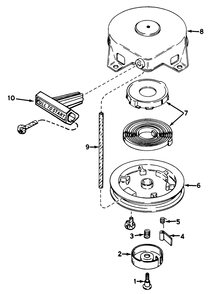 Shroud & Rewind Starter No. 590537 Diagram and Parts List for 38120 0000001 - 0015000 Toro Snow Blower