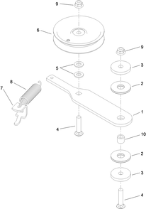 Spring Idler Assembly Diagram and Parts List for 74568TE (310000001-310999999)(2010) Toro Lawn Mower