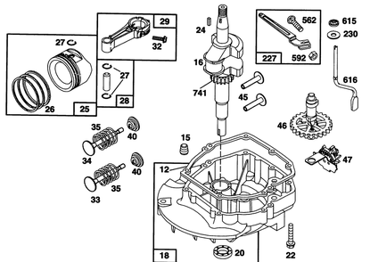 Engine Briggs & Stratton Model 122702-0182-01 Diagram and Parts List for 20907B 3900001 - 3999999 Toro Lawn Mower