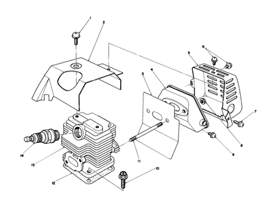 Cylinder & Muffler Assembly Diagram and Parts List for 51644 6000001 - 6999999 Toro Trimmer