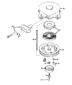 Rewind Starter Model No. 590420 Diagram and Parts List for 58000 0000001 - 0999999 Toro Tiller