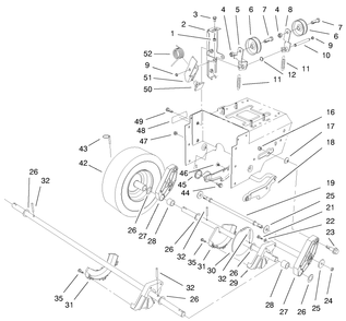 Traction Drive Assembly Diagram and Parts List for 38558 99000001 - 99999999 Toro Snow Blower