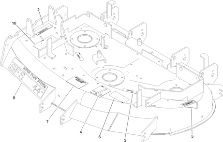 Deck Decal Assembly Diagram and Parts List for 105-6173 (240000001-240999999)(2004) Toro Lawn Mower