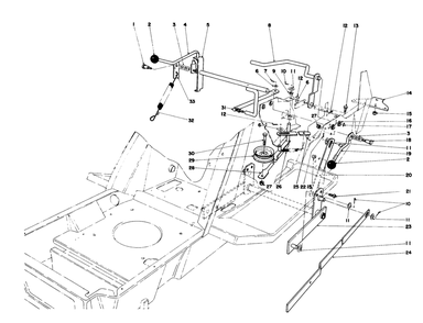 Shift & Clutch Assembly Diagram and Parts List for 57430 8000001 - 8999999 Toro Lawn Tractor