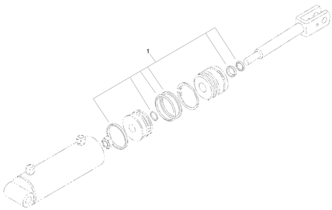 Hydraulic Cylinder Assembly No. 105-8370 Diagram and Parts List for 22322 402000000 - 404719999 Toro Lawn Tractor Accessories