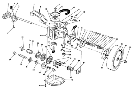 Gear Case Assembly Diagram and Parts List for 26622 1000001 - 1999999 Toro Lawn Mower